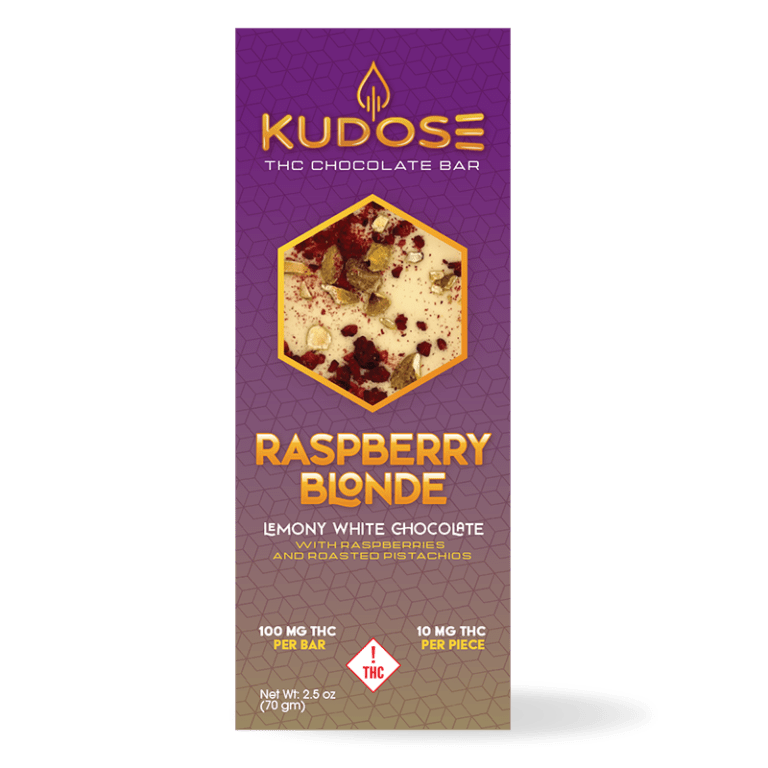 Kudose Raspberry Blonde THC Chocolate Bar